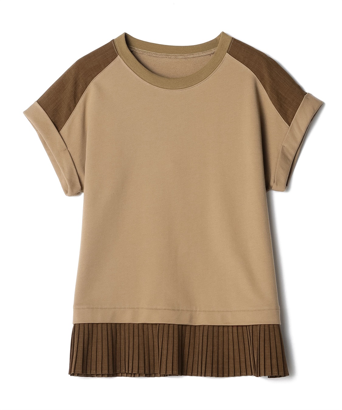 ATSURO TAYAMA 裾プリーツ付き異素材コンビトップス_variation_3