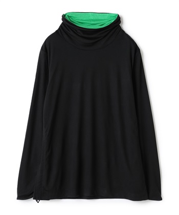 配色リバーシブルタートルプルオーバー(ブラック-36)