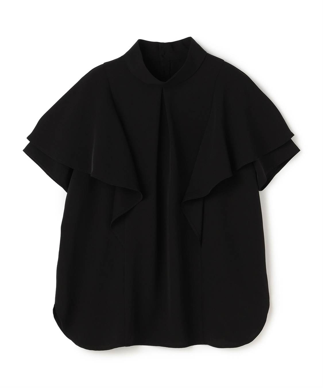 ATSURO TAYAMA ポリエステルギャバジンラッフルブラウス_main