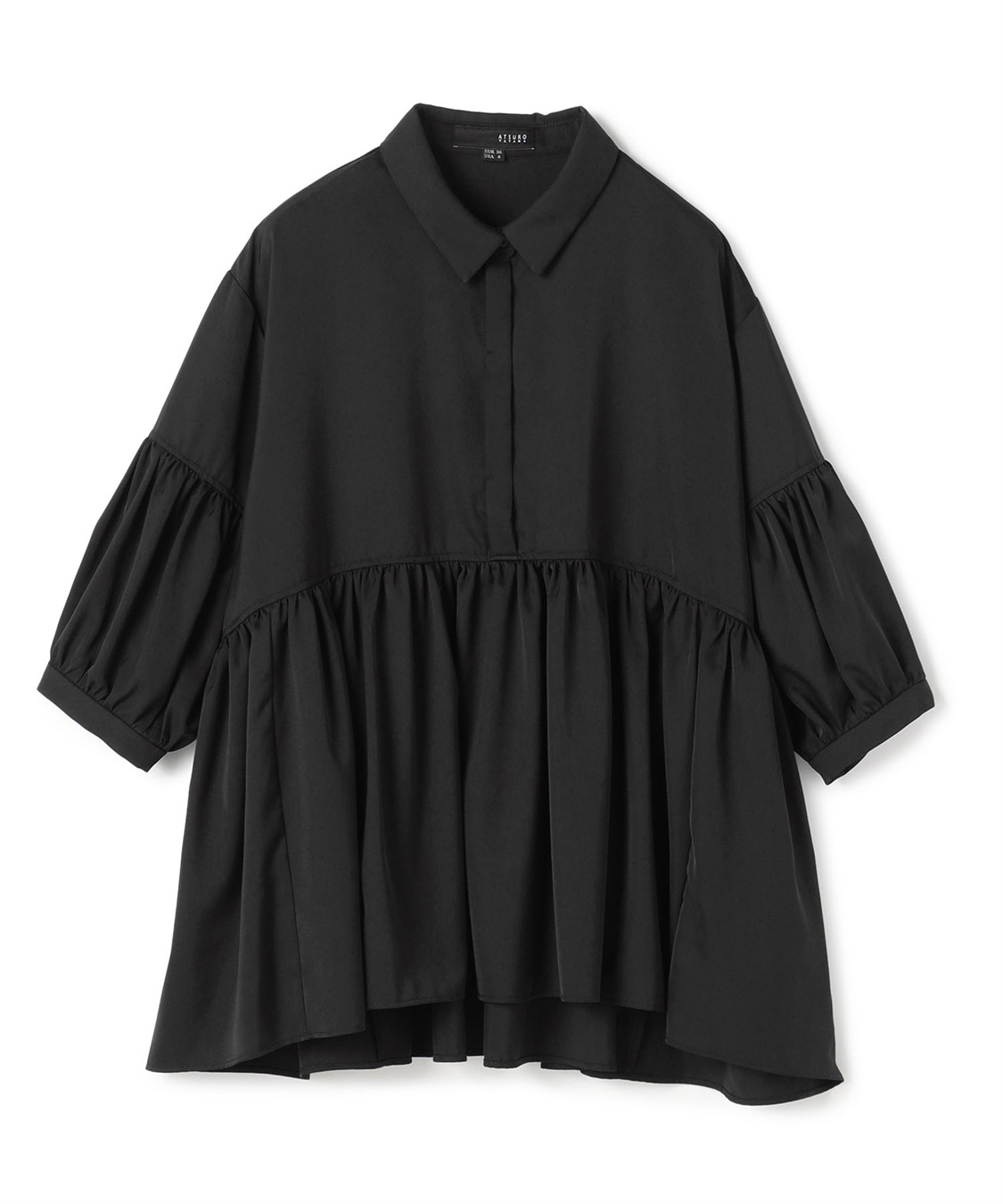 ATSURO TAYAMA 切り替えギャザーチュニックシャツ_variation_1