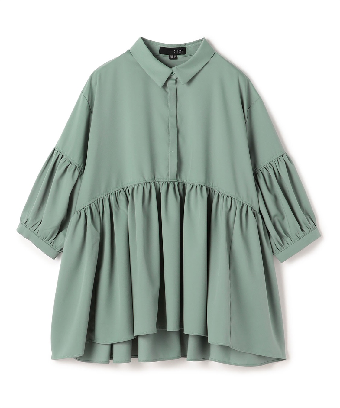 ATSURO TAYAMA 切り替えギャザーチュニックシャツ_variation_2