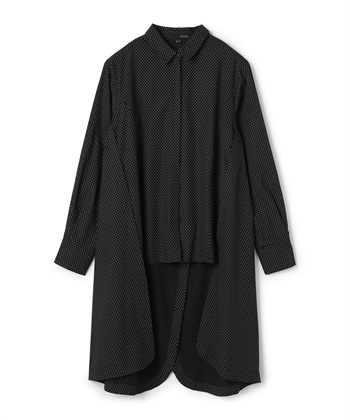 前後差デザインシャツ(ブラック-36)