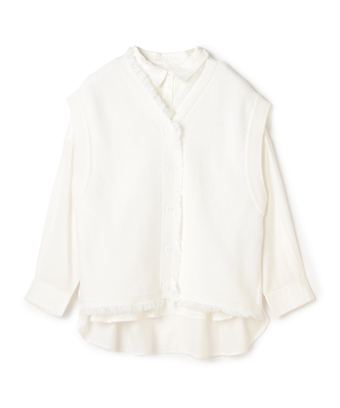 ATSURO TAYAMA ブラウスつきツイード風ニットベスト_variation_3