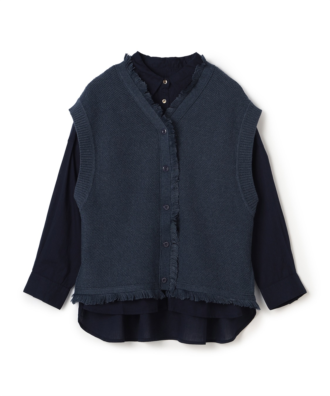 ATSURO TAYAMA ブラウスつきツイード風ニットベスト_variation_1