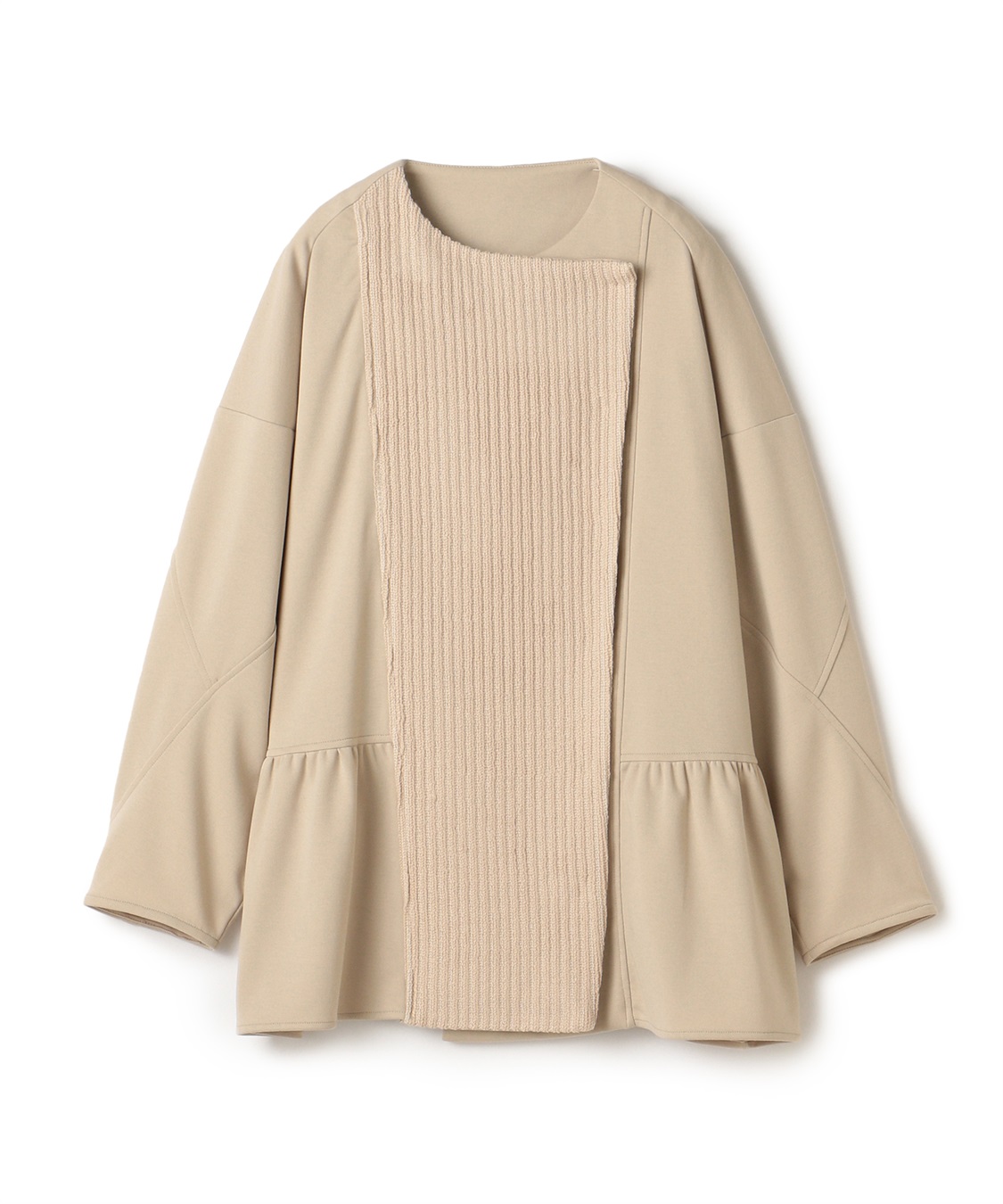 ATSURO TAYAMA 異素材切り替えペプラムカーデ_variation_2