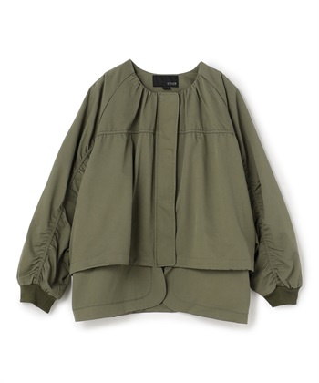 レーヨンギャバジャケット(カーキ-36)