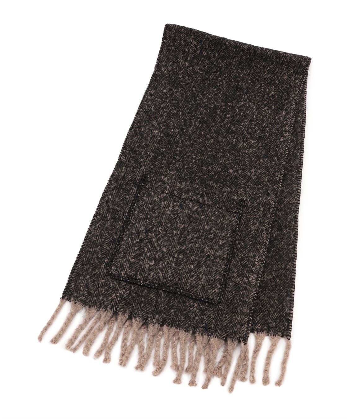 ATSURO TAYAMA ポケット付きフリンジ付きストール_main