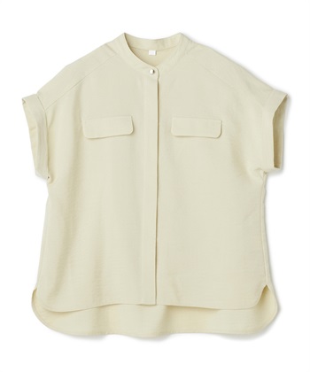 【メディア掲載】《シワになりにくい》サマナチュラバンドカラーブラウス【CF/クロスファンクション】(イエロー-Ｓ)