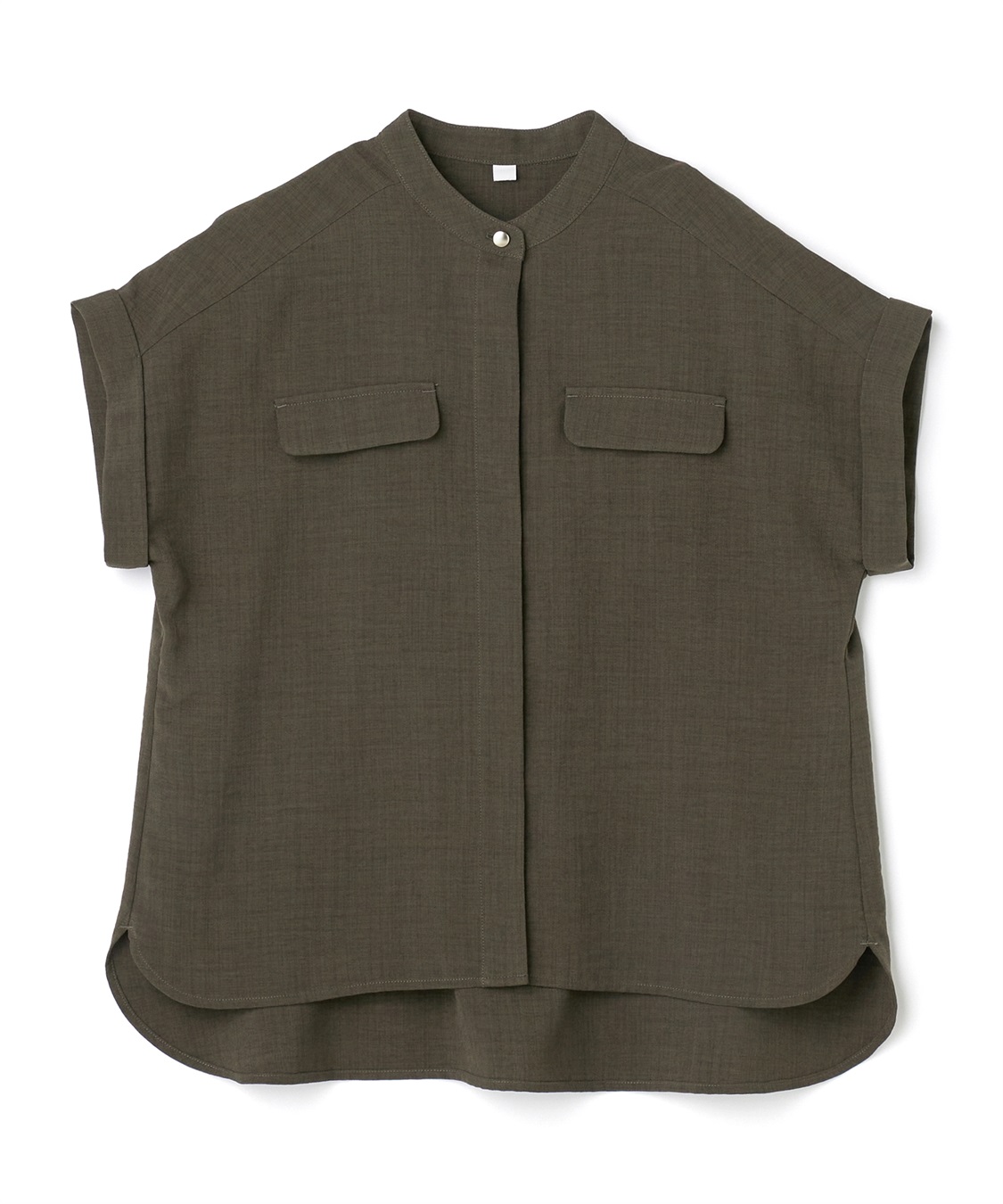 CROSS FUNCTION 【メディア掲載】《シワになりにくい》サマナチュラバンドカラーブラウス【CF/クロスファンクション】_variation_5