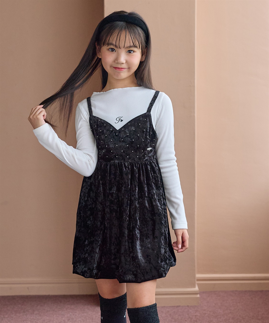 JENNI 【JENNI/ジェニィ】【9月下旬入荷】ビジュー付きキャミワンピースアンサンブル_variation_1