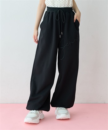 【JENNI/ジェニィ】刺繍ロングパンツ(黒-１３０ｃｍ)