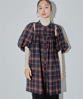 ボレロSETチェックシャツチュニック ELLEgirl｜クロスプラス公式
