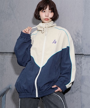 ユニセックス》配色切り替えナイロンジャケット ELLEgirl