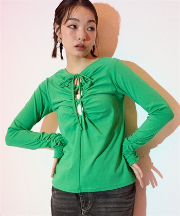 2wayバックオープンロンT(グリーン-FREE)