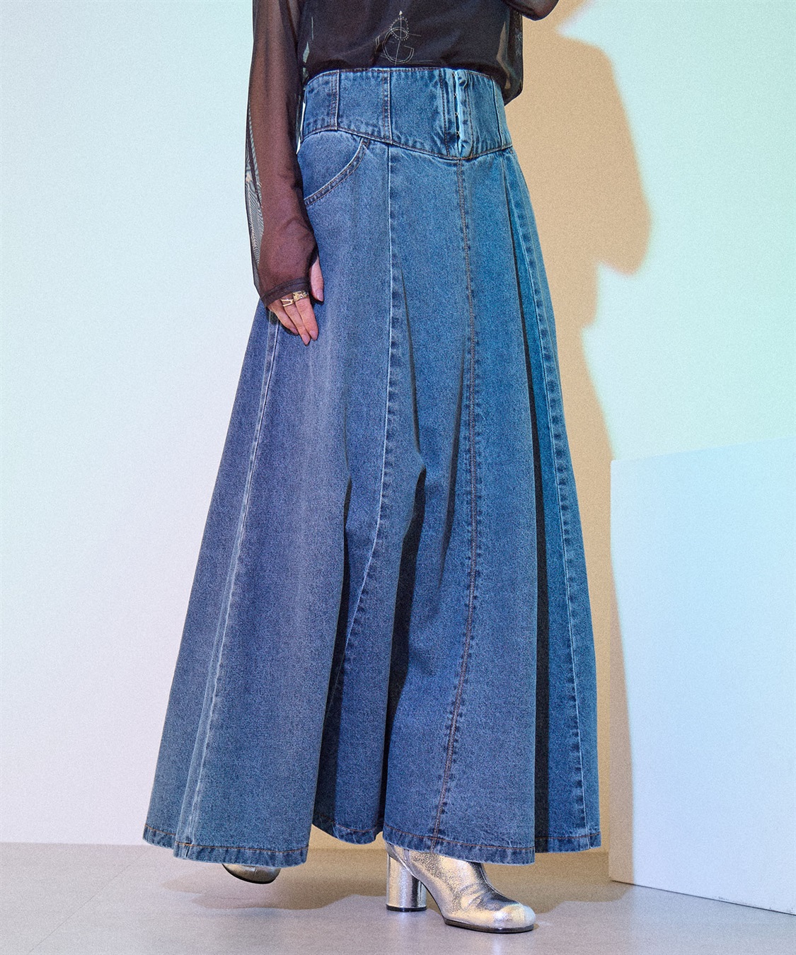 ELLEgirl コルセットフレアデニムスカート_variation_1