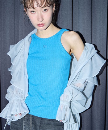 カップ付きアメスリタンクトップ(ブルー-FREE)