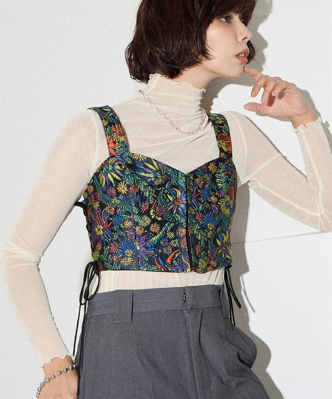 ELLEgirl フラワージャガードビスチェ_variation_1