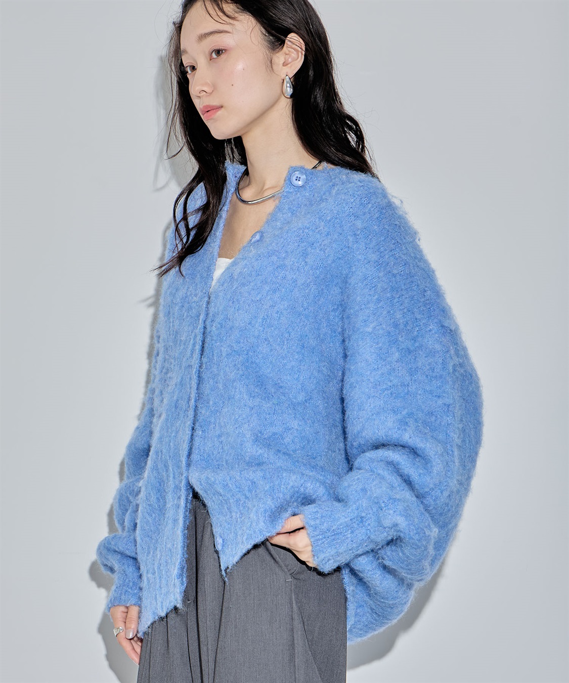 ELLEgirl 《ユニセックス》シャギーニットカーディガン_variation_4