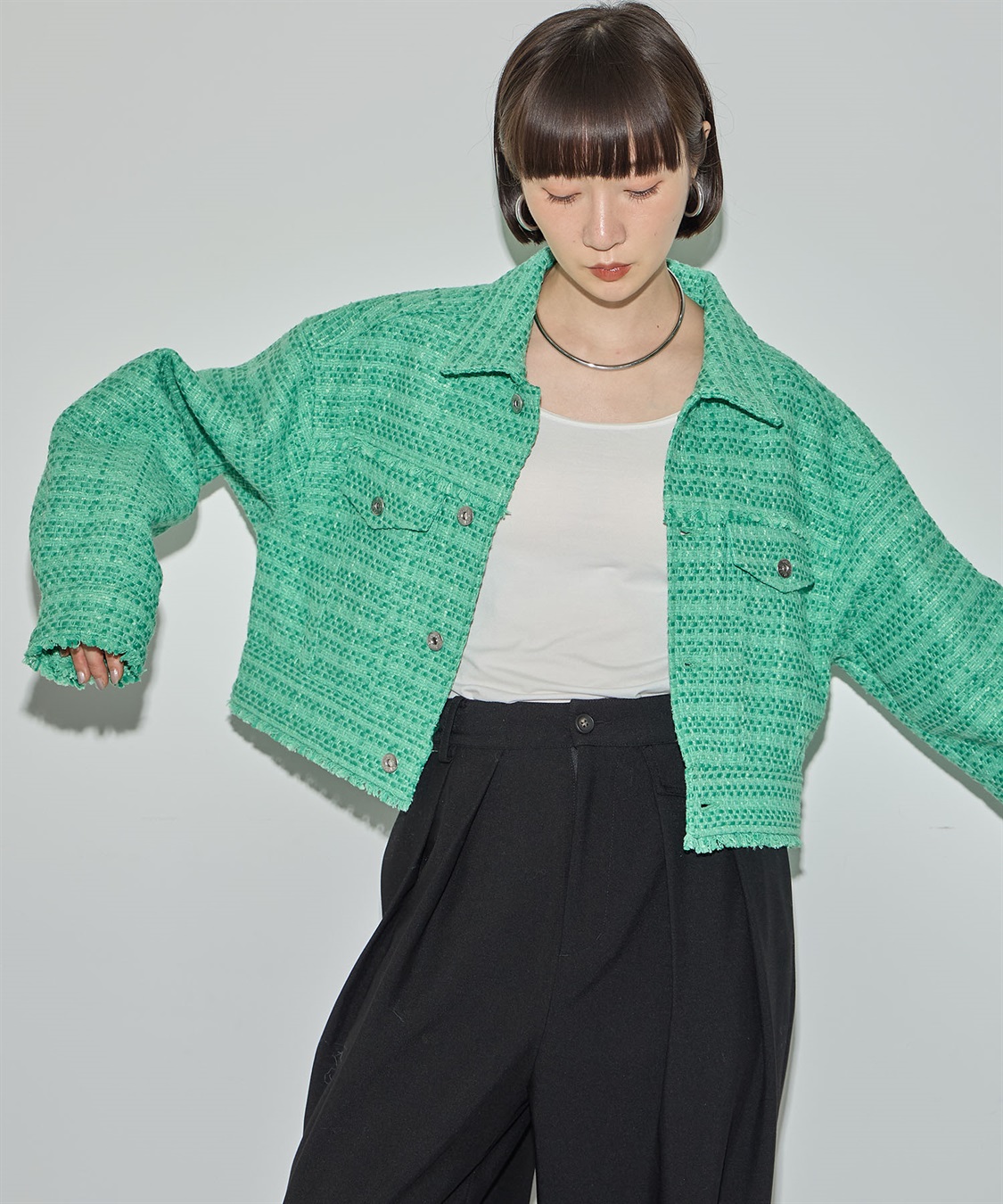 ELLEgirl ツイードショートジャケット●セットアップ対応●_variation_3