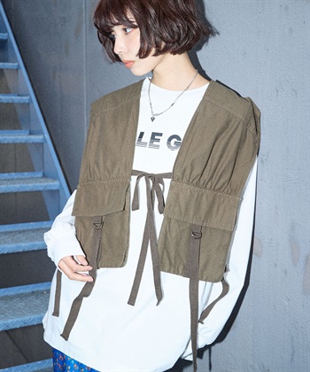 ELLEgirl ミリタリ―リメイク風ベスト_variationthumb_2