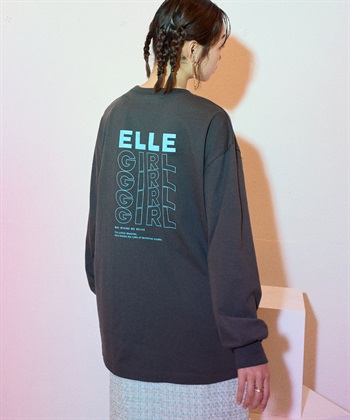 オーバーサイズbackロゴロンT(チャコール-FREE)