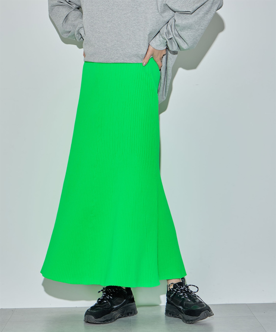 ELLEgirl スウェットライクリブニットマーメイドスカート_variation_2