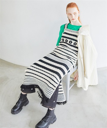 ELLEgirl ボーダークロシェニットワンピース_variationthumb_1