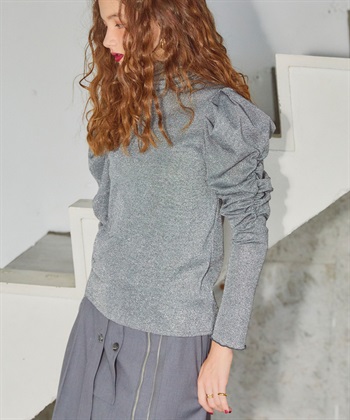 ELLEgirl ラメハイネックパフスリーブトップス_variationthumb_3