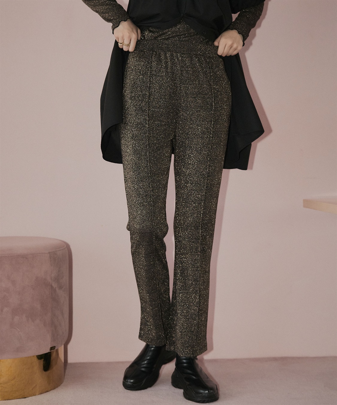 ELLEgirl ラメセンターシームリブパンツ_variation_2