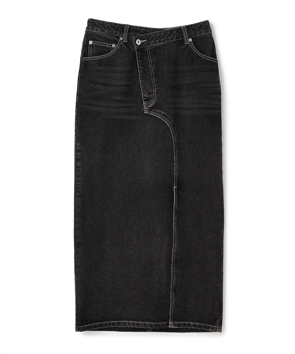 ELLEgirl リメイク風フロントスリットデニムロングスカート_variation_1