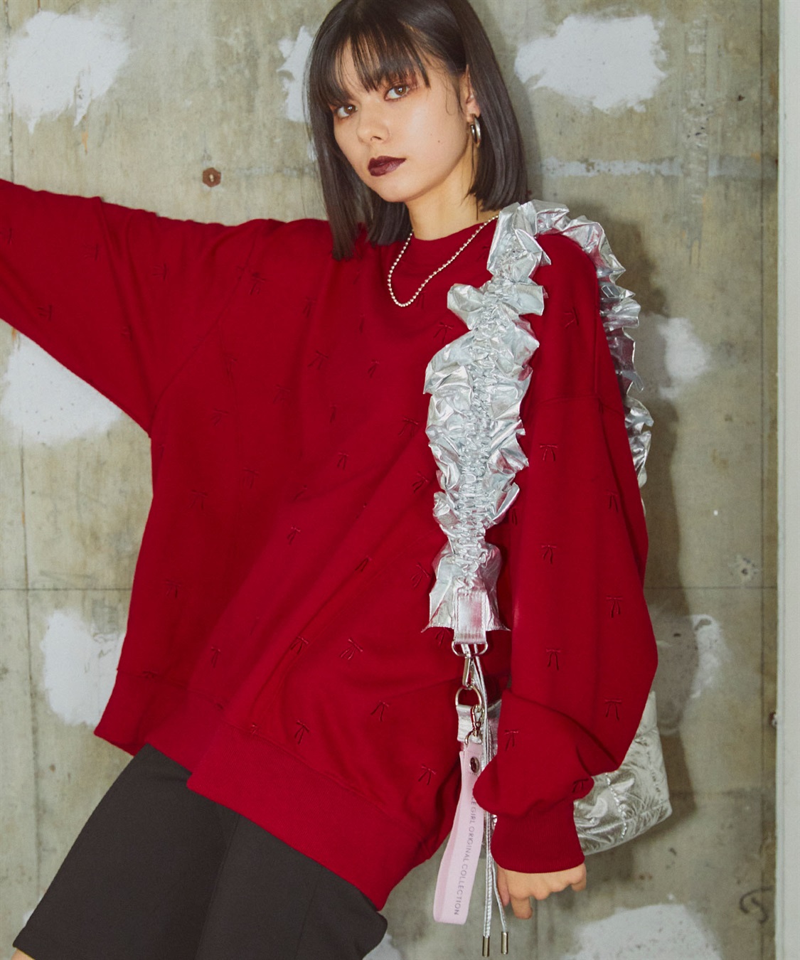 ELLEgirl リボン総刺繍スウェットプルオーバー_main