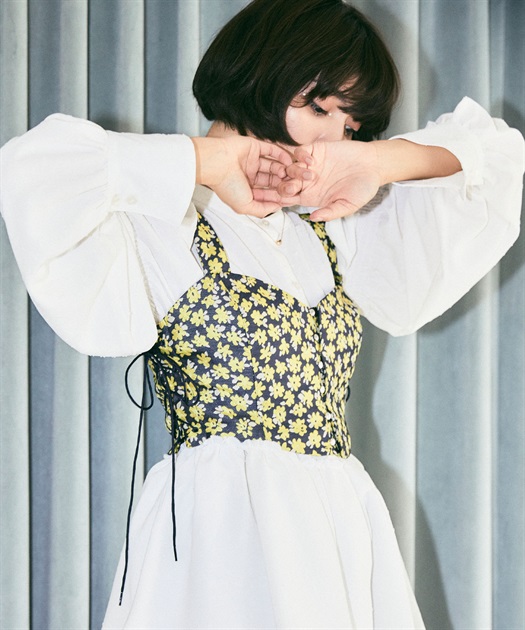 リボン刺繍シアーシャツ ELLEgirl｜クロスプラス公式通販サイト