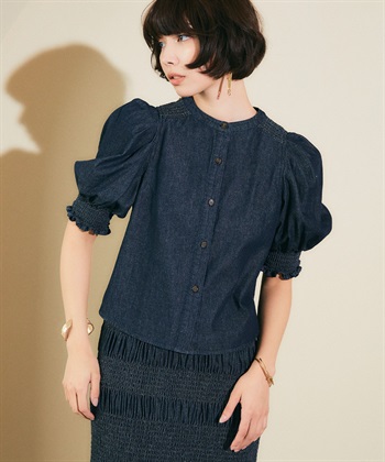 ELLEgirl ギャザーパフスリーブブラウス_variationthumb_2