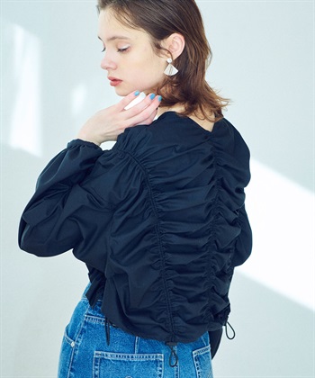 ELLEgirl ギャザーシャーリングカーディガン_variationthumb_1