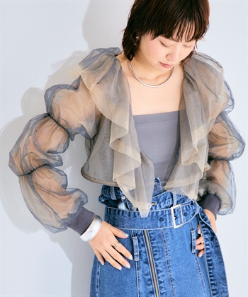 ELLEgirl バルーンスリーブラッフルボレロ_variationthumb_1