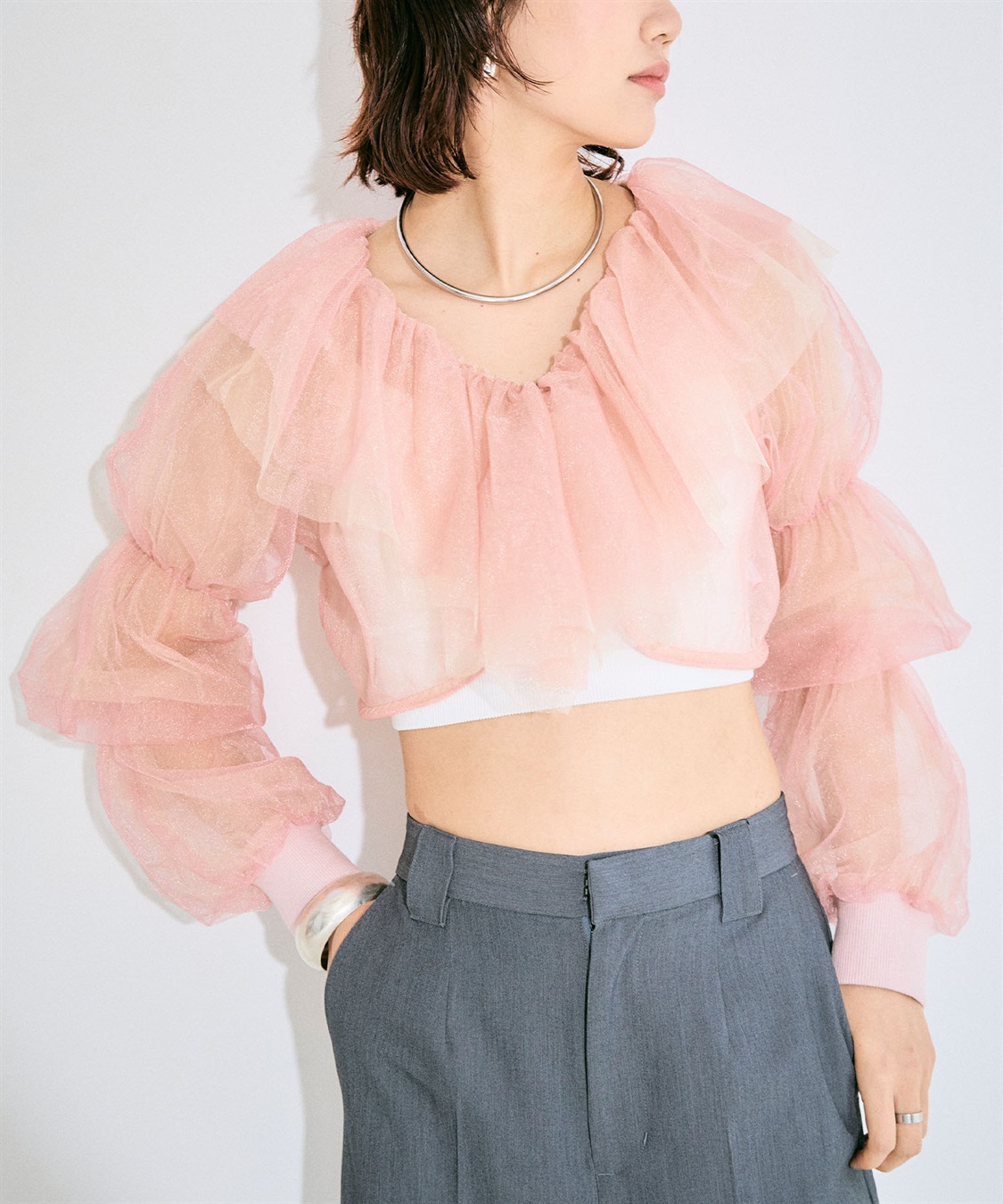 ELLEgirl バルーンスリーブラッフルボレロ_variation_2