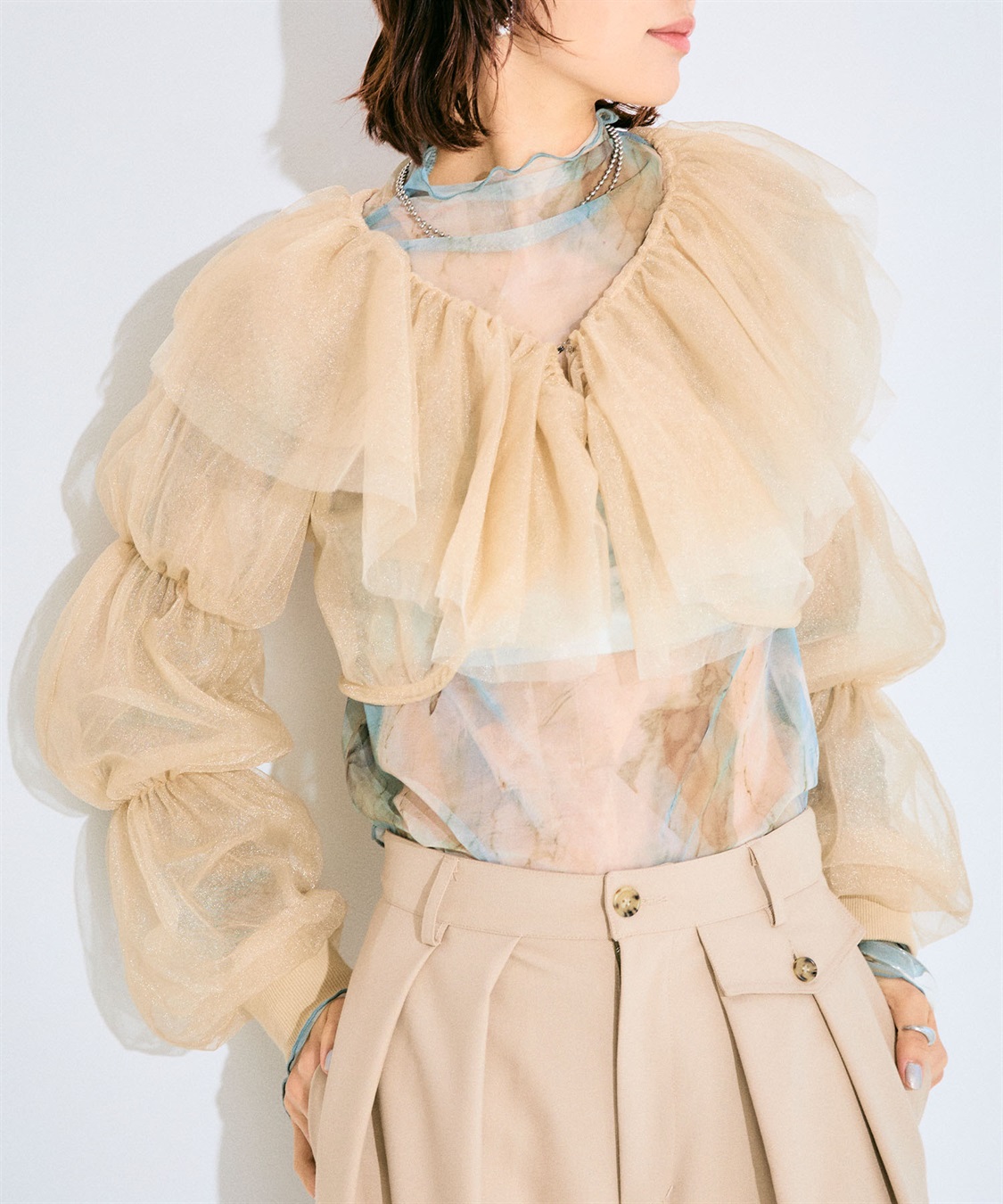 ELLEgirl バルーンスリーブラッフルボレロ_variation_3