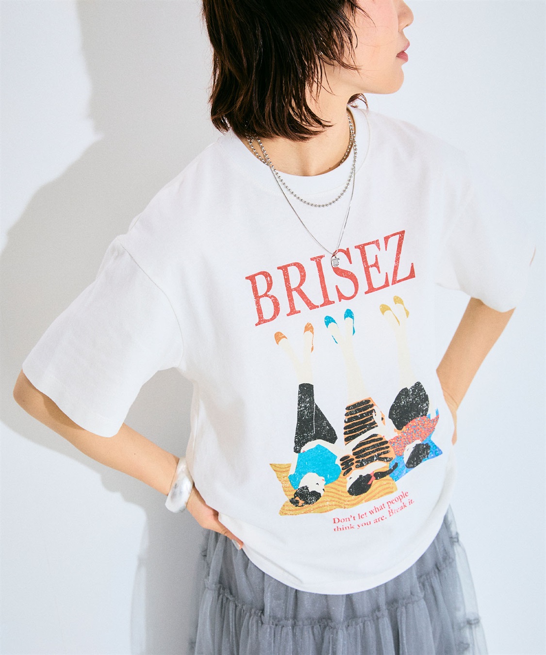 tシャツ レトロアニマルプリント フレンチスリーブトップス GH25s108「Girlyhalo」 レディース BNT0323B0002_l_a005.jpg