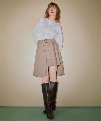 アシメトリーラッププリーツスカート ELLEgirl｜クロスプラス