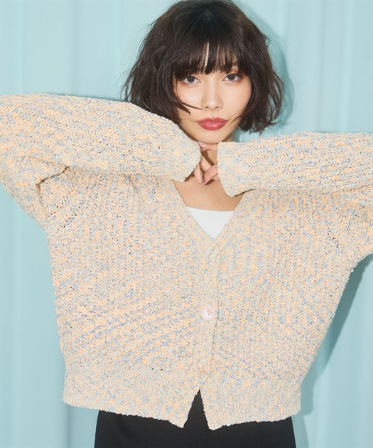 ✨HER. ハイネックニットトップス ENCHEINEMENT（配色ラメリブ  