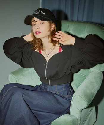 裏毛ビスチェブルゾン(ブラック-FREE)