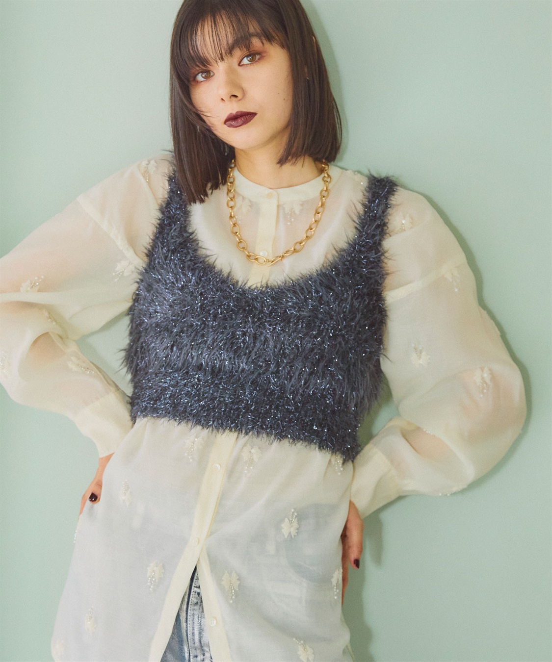 ELLEgirl ラメフェザーニットビスチェ_variation_1