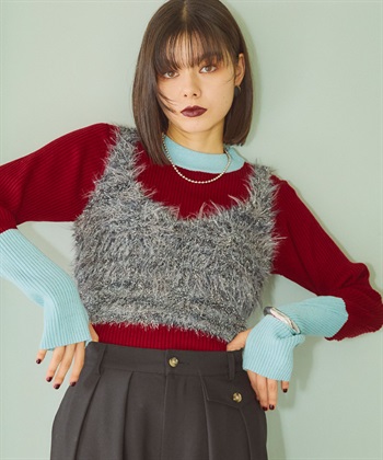 ELLEgirl ラメフェザーニットビスチェ_variationthumb_3