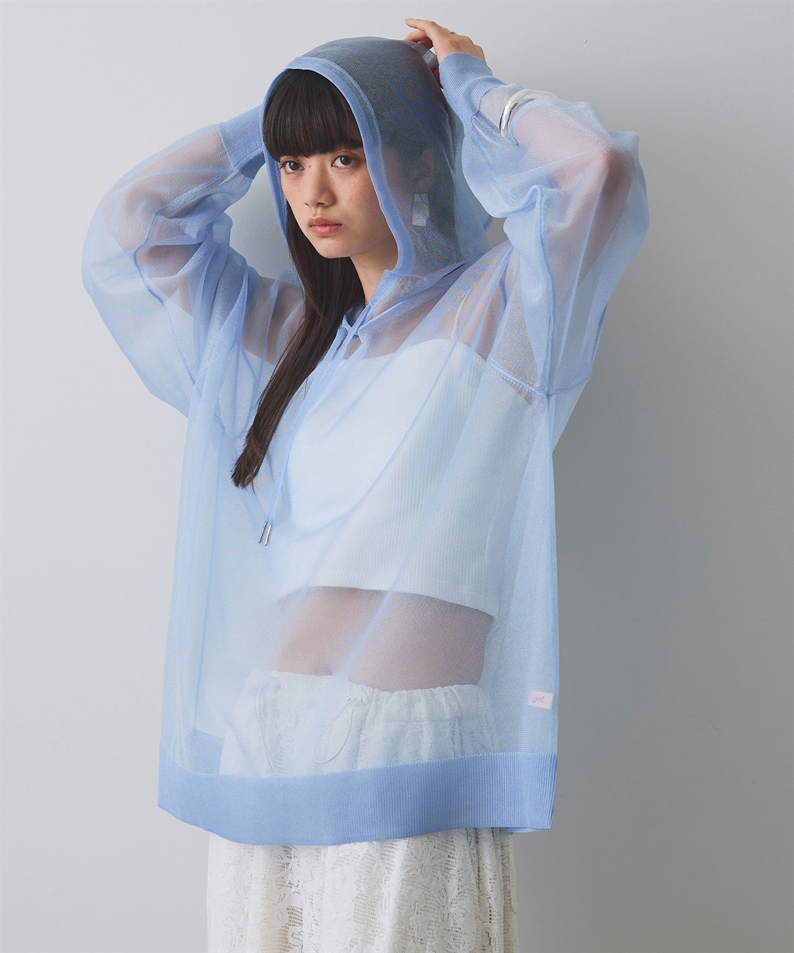 ELLEgirl シアーニットフード付プルオーバー_variation_3