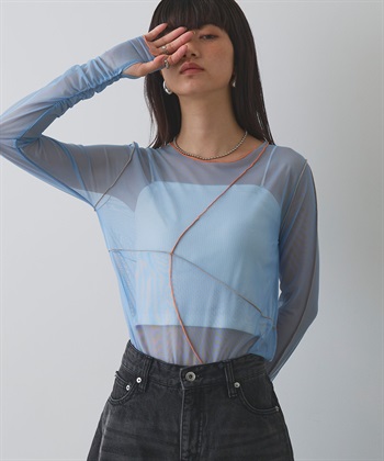 ELLEgirl 配色メローデザインシアートップス_variationthumb_3