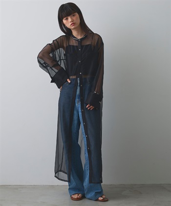 ELLEgirl バック刺繍シアーシャツワンピース_variationthumb_1