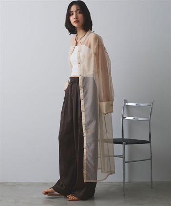バック刺繍シアーシャツワンピース ELLEgirl｜クロスプラス公式