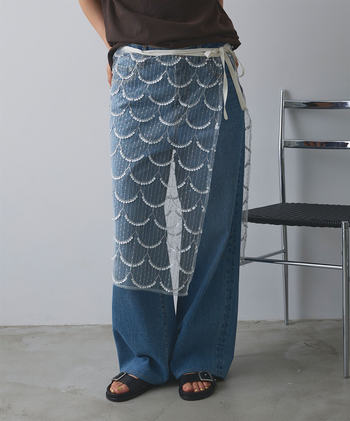 ELLEgirl スパンコールラップスカート_main