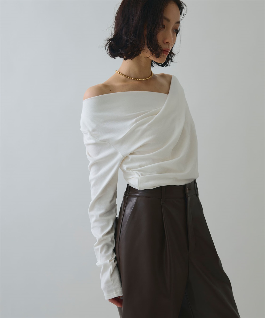 ELLEgirl ドレープオフショルトップス