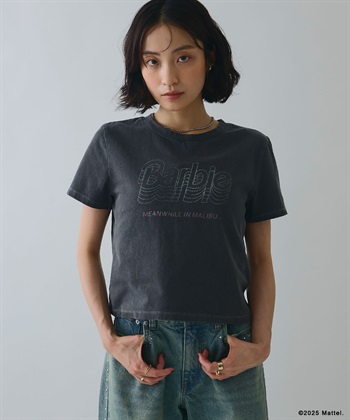 《Barbie×ELLEgirl》 コンパクトTシャツ(チャコール-FREE)